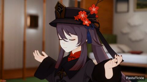 2girls 3d 3d_(artwork) 3d_animation animated animated_gif anime closed_eyes cute feet female foot_fetish friends genshin_impact gif hu_tao_(genshin_impact) lumine_(genshin_impact) open_mouth sole sole_female soles teasing tickle_fetish tickling toes yuri