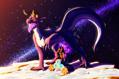 animal_genitalia anthro anus ass balls big_balls big_penis blush bodily_fluids claws cum cum_in_mouth cum_inside digital_media_(artwork) dragon dripping duo erection fellatio feral genital_fluids genital_slit genitals glowing glowing_eyes glowing_genitalia glowing_markings hi_res holding_balls horn leaking_precum looking_pleasured male male/male male_penetrated male_penetrating male_penetrating_male markings mythological_creature mythological_scalie mythology nami_(zipper_7z) nude open_mouth oral oral_penetration penetration penile penis precum precum_drip precum_on_penis presenting presenting_anus presenting_hindquarters presenting_penis rised_tail saliva saliva_on_face saliva_on_tongue scalie sex sheath simple_background sitting sitting_under_partner smile space tail text tongue tongue_out wyrm_(character) zipper_7z