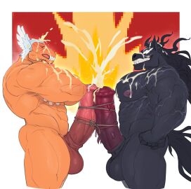 abs alien animal_genitalia animal_penis anthro balls beta_ray_bill biceps big_balls big_penis boner cum erection eshory fishingmanmax frottage gay genital_fluids horse horse_venom_(marvel) horsecock male male/male male_nipples male_only marvel marvel_comics masturbation muscular muscular_anthro muscular_male nipples nude orgasm pecs penis spider-man_(series) symbiote venom venom_(marvel)