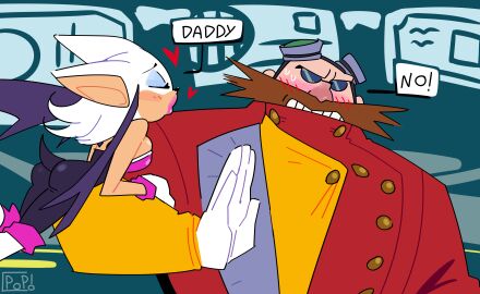 2d anthro bat dr._eggman female heart_symbol male moustache popthesnowman robotnik rouge_the_bat round_sunglasses scientist smaller_female sonic_(series) sonic_boom tagme taller_male