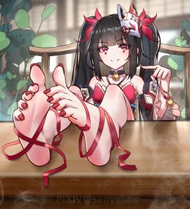 big_toes_rise feet feet_together feet_towards_viewer feet_up female flexible_toes foot_fetish foot_focus honkai:_star_rail pointing smirking_at_viewer soles sparkle_(honkai:_star_rail) toenail_polish toenails toes toes_choki_pose