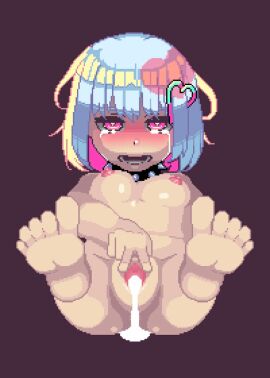 1girls after_sex after_vaginal animated areolae artist_request breasts cum cum_drip cum_in_pussy cum_inside dohna_dohna_issho_ni_warui_koto_o_shiyou female female_focus female_only male medium_breasts nipples panting penis pixel_animation pixel_art porno_(dohna_dohna) pussy small_breasts spread_pussy vertical_video