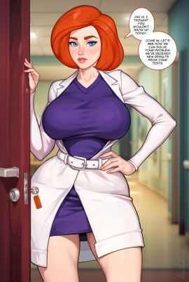1girls 2d ange1witch ann_possible artist_name big_breasts blue_eyes breasts busty clothed clothed_female coat curvaceous curvy curvy_figure dialogue digital_media_(artwork) disney disney_channel english_text female female_only full_lips fully_clothed hips hourglass_figure huge_breasts kim_possible large_breasts light-skinned_female light_skin mature mature_female milf orange_hair pale-skinned_female pale_skin slim_waist solo speech_bubble talking_to_viewer thick_thighs thighs variant_set voluptuous voluptuous_female wide_hips