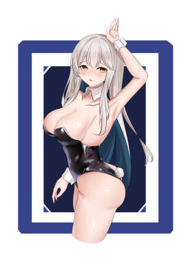 1girls beauty_mark blonde_hair blush bunnysuit ciyana female horns indie_virtual_youtuber light-skinned_female light_skin virtual_youtuber vtuber yellow_eyes