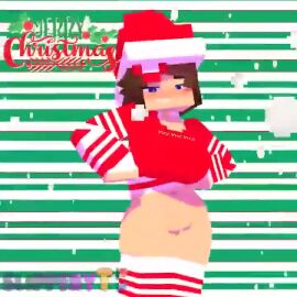 3d animated breasts christmas clothing female jenny jenny_belle_(slipperyt) minecraft minecraft_(series) reupload slipperyt sound tagme video