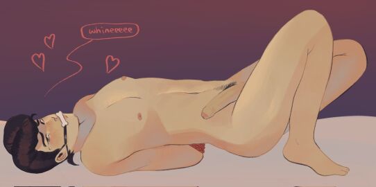 1boy arms_behind_back arms_tied diamond_is_unbreakable heart jojo's_bizarre_adventure josuke_higashikata lavenderfruitt male male_only mide nude_male penis solo