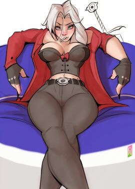 1girls 2d ass big_ass big_breasts big_thighs breasts bust busty cambion capcom chest curvaceous curvy curvy_figure dante_(devil_may_cry) demon demon_girl devil_may_cry devil_may_cry_(series) digital_media_(artwork) female freckles half-demon half-human half_demon half_human hips hourglass_figure huge_ass huge_breasts large_ass large_breasts legs mature mature_female rule_63 slim_waist sword thick thick_hips thick_legs thick_thighs thighs tomphelippe voluptuous waist white_hair wide_hips wide_thighs