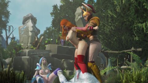 3d 3girls crystal_maiden dota_2 from_behind from_behind_position futa_on_female futanari legion_commander lina masturbation netorare onc partially_clothed prison_guard_position red_hair standing standing_sex tagme trapped_in_ice valve video voice_acted zombod