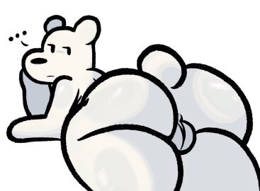 ass balls big_ass bubble_ass bubble_butt gay huge_ass ice_bear_(we_bare_bears) lewdewott male thick_thighs wide_hips