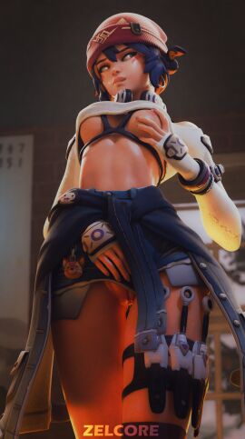 1girls 3d 3d_render antifragile_kira-kira biting_lip blizzard_entertainment breasts female female_only grabbing_own_breast kiriko_(overwatch) le_sserafim looking_away overwatch overwatch_2 pachimari partially_clothed pussy pussy_juice_drip short_hair shorts zelcore