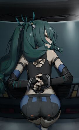 android arms_behind_back arms_bound arms_bound_behind_back arms_tied bending_forward bending_over bent_over bent_over_desk bent_over_table blush bondage bound bound_arms bound_hands bound_wrists braid breasts captured captured_heroine crop_top cuff_(restraint) cuffed cuffed_wrists defeated defeated_heroine female female_focus femsub green_eyes green_hair hair_ribbon handcuffed handcuffs helpless heroine_in_trouble hi_res high_resolution highres imminent_rape imminent_sex imprisoned jean_shorts kidnapped kidnapped_girl mihoyo petite petite_body petite_female police_officer police_uniform policewoman powerless qingyi_(zenless_zone_zero) restrained restrained_arms restrained_wrists restraints ribbon short_shorts shorts small_breasts smaller_female straight syhan tagme tally thighs tied_arms tied_hands tied_up twin_braids twintails wrists_bound wrists_tied zenless_zone_zero