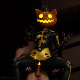 carrying cat_ears fortnite fortnite:_battle_royale minato_hakaru pumpkin_head spice_(fortnite) stalexcm standing_sex tagme video