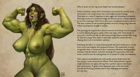 2d abs areolae armpit_hair armpits athletic athletic_female biceps big_breasts black_hair blue_eyes breasts busty caption english_text fantasy female female_armpit_hair female_focus female_only fit flexing green_body green_skin hairy_armpits happy_trail hourglass_figure justsomenoob large_breasts long_hair muscular muscular_female navel nipples nude nude_female nudity orc orc_female pubes pubic_hair solo solo_female tongue tongue_out wide_hips