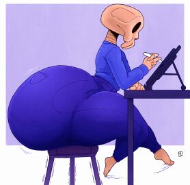 ass ass_body big_ass big_butt bubble_ass bubble_butt fat_ass fat_butt femboy fiffer fully_clothed hips huge_ass huge_butt large_ass large_butt looking_back male original_character skeleton skelly_(fiffer) thick thick_ass thick_butt thick_thighs thighs wide_hips