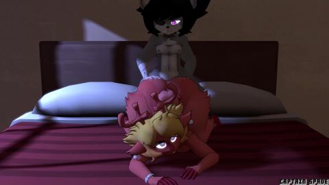 3d 3d_animation animated anthro bed bedroom bubble_ass bubble_butt captain_spade deltarune eye_patch fur noelle_holiday noelle_holiday_(cryptiacurves) room_background tagme twitter_username video