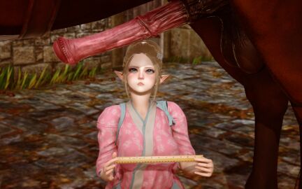 1animal 1girls 3d angry_face animal_genitalia big_penis blonde_female blonde_hair blue_eyes elf elf_female equine equine_genitalia equine_penis female honey_select_2 horse horse_penis horsecock huge_cock kimono light-skinned_female light_skin male penis viktorkrev zoophilia