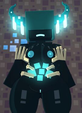 1girls 3d big_breasts blue_body blue_hair bone breasts coresvoid curvy curvy_body curvy_female curvy_figure digital_media_(artwork) female glowing_pussy hair_over_eyes hi_res hidden_eyes horn horny horny_female humanoid mine-imator minecraft monster monster_girl nipples open_mouth outside posing pussy shadow smooth_skin square_head thick_thighs thigh_highs thighs warden_(minecraft) warden_woman_(minecraft) wide_hips