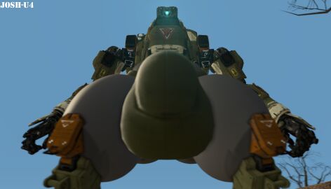1_eye balls bigger_male blue_eyes bt-7274 bulge huge_balls huge_cock josh-u4 looking_down machine male massive_penis mecha penis taller_male thick_thighs thong titanfall titanfall_2