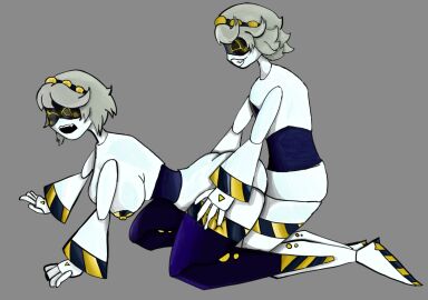 1boy 1girls ass breasts disassembly_drone doggy_style drone drones envy_(murder_drones) female glitch_productions large_ass large_breasts male murder_drones n_(murder_drones) robot robot_boy robot_girl robot_humanoid robots straight_sex v_(murder_drones) white_body