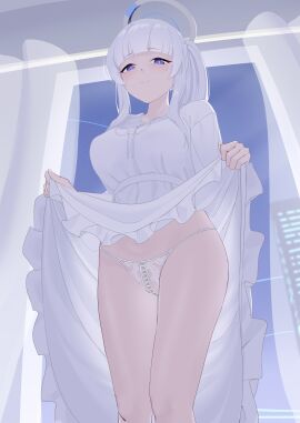 big_ass big_butt big_titties blue_archive breasts clothing curvaceous curvaceous_female curvaceous_figure curvy curvy_figure curvy_hips female female_focus female_only long_hair necropoi noa_(blue_archive) underwear white_hair