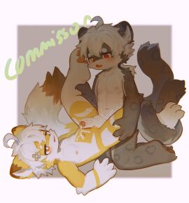 accessory ahoge anal anal_sex anthro arm_tuft ass bear blush bodily_fluids bracelet_(marking) brown_markings canid canine claws cloudcat countershading cross_pupils cum cum_in_ass cum_inside cum_on_self cum_splatter dipstick_ears dipstick_tail duo ear_markings elbow_tuft finger_claws foreskin fox genital_fluids genitals hair hair_accessory hairclip heterochromia hi_res leg_grab leg_markings looking_at_another looking_at_partner looking_up lying male male/male mammal markings multicolored_ears navel nipples nude on_back open_mouth partially_retracted_foreskin pawpads penetration penile penile_penetration penis penis_in_ass pink_pawpads retracted_foreskin sex shoulder_tuft tail tail_around_leg tail_markings thigh_markings toe_claws tuft uncircumcised white_body white_countershading white_hair