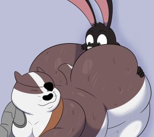 2024 absurd_res anal anthro ass ass_grab badger badgerclops bent_over big_ass big_butt black_body black_ears black_eyes black_fur black_nose brown_body brown_ears brown_fur brown_tail butt_grab cartoon_network closed_eyes colossalstars cybernetic_arm cybernetic_limb cybernetics cyborg digital_media_(artwork) duo eye_patch eyewear fur grey_nose hand_on_ass hand_on_butt hi_res huge_ass huge_butt lagomorph leporid long_ears looking_back machine male male/male mammal mao_mao:_heroes_of_pure_heart mustelid musteline obese obese_anthro obese_male oral overweight overweight_anthro overweight_male pink_nose rabbit rimming sex short_tail smile tail thick_thighs three-quarter_view two-tone_tail white_body white_fur white_tail