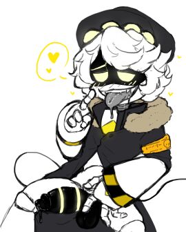 cock disassembly_drone glitch_productions magpiered male male_only murder_drones n_(murder_drones) penis robot robot_boy robotic_penis tongue tongue_out white_body