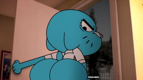 1girls big_ass big_butt butt_expansion feline female furry milf nicole_watterson otakusedits screenshot_edit solo the_amazing_world_of_gumball