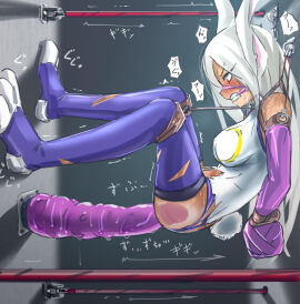 1girls anal anal_sex angry angry_face armbinder arms_behind_back ass bondage bondage_gear bunny_ears bunny_girl chained cleave_gag dildo dildo_in_ass dubious_consent eyes_open female female_only forced_anal forced_penetration gag gagged huge_dildo japanese_text knees_to_collar knees_to_neck leash long_hair miruko my_hero_academia peril predicament_bondage raitaroo rumi_usagiyama sex_toy solo squatting squatting_on_dildo testing wrists_bound xray_view