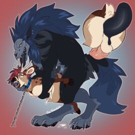 anal anal_sex anthro antlers big_dom_small_sub breasts canid canine chain_leash chained chains claws collar deer dominant duo ejaculation finger_in_mouth futa/male futanari hi_res horn hunched_over hypnosis hypnotic_eyes intersex intersex/male knottytracker leash male mammal mane mind_control new_world_deer penetration roe_deer size_difference skulldog_(species) spiked_collar spikes thrusting tongue tongue_out trans_(lore) trans_woman_(lore)