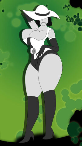 1girls 2d alcina_dimitrescu ben_10 ben_tennyson big_breasts body_swap boots breasts busty clothed clothed_female color crossover fangs female female_only hat high_heel_boots high_heels huge_breasts jeppa112 knee_boots leotard long_gloves non-nude resident_evil resident_evil_8:_village solo transformation wide-brimmed_hat wide_brim_hat