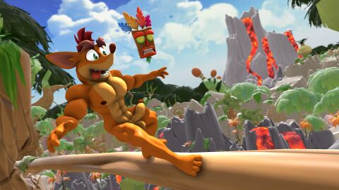 1boy 2020s 2025 3d aku_aku balls bandicoot bara crash_(series) crash_bandicoot crash_bandicoot_4:_it's_about_time kabalmystic male male_only marsupial mightyk7 muscular nipples penis saiyangoku4_(artist) tagme veiny_penis volcano yaoi