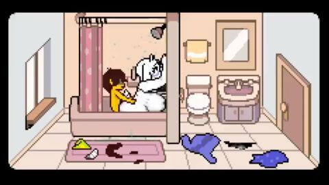 shower shower_sex small_but_hung smaller_male sound tagme theevilfallenone toriel video younger_male