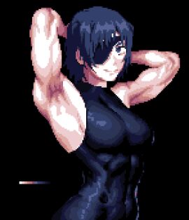 1girls abs ass athletic athletic_female big_ass big_breasts breasts chainsaw_man female female_only himeno_(chainsaw_man) navel pixel_art pleasant_bread skin_tight skindentation thick_thighs tight_clothing