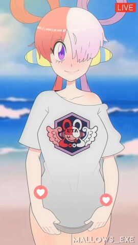 1girls 9:16 animated big_breasts breasts female flashing flashing_breasts heart heart_symbol mallows.exe one_piece pussy red-haired_female red_hair tagme thick_thighs two-tone_hair uta_(one_piece) vagina vertical_video white-haired_female white_hair