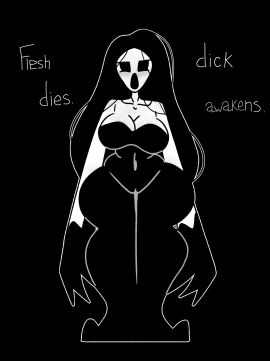 1girls ass big_ass big_butt big_hips bigger_female black_eyes black_hair breasts breasts_bigger_than_head female female_focus female_only ghost ghost_girl hips horror horror_(theme) long_hair long_mouth raigilr raigilr_(artist) white_body white_skin