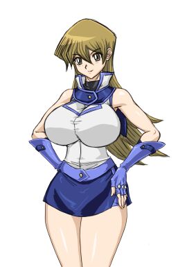 1girls alexis_rhodes asuka_tenjoin big_breasts bimbo blonde_hair breasts busty_teenager curvaceous curvaceous_body curvaceous_female curvaceous_figure curvy curvy_body curvy_female curvy_figure duel_academy_uniform_(yu-gi-oh!_gx) female gigantic_breasts happy huge_breasts huge_hips huge_thighs impossible_clothes impossible_clothing impossible_shirt large_breasts long_hair looking_at_viewer miniskirt obelisk_blue_uniform short_skirt skin_tight skirt smile solo solo_female teenager tenjouin_asuka thick_thighs tight tight_clothes tight_clothing tight_shirt voluptuous voluptuous_female wide_hips yu-gi-oh! yu-gi-oh!_gx zahkey