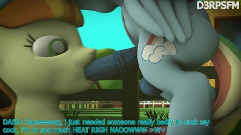 3d animated balls blowjob cub cum cum_in_mouth d3rpsfm foal foalcon genitals outdoors rainbow_dash_(mlp) source_filmmaker tagme video young
