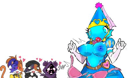 animal_humanoid anthro basslapping big_breasts blue_body bra bra_removed breasts cate_meowdy_(fortnite) clothing cousin cousins cousins_(lore) epic_games felid felid_humanoid feline feline_humanoid female female_anthro fortnite fortnite:_battle_royale gloves group handwear hard_nipples hi_res humanoid mammal mammal_humanoid marine marine_humanoid meow_skulls_(fortnite) pink_bra pink_clothing pink_underwear princess princess_felicity_fish princess_felicity_fish_(fortnite) raven_team_leader royalty shocked solo staring_at_chest torn_clothing underwear white_clothing white_gloves white_handwear