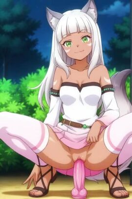 1girls ai_generated bare_shoulders belt blunt_bangs breasts bush cleavage collarbone detached_sleeves dildo dildo_riding dress female full_body huge_dildo imminent_penetration lipstick long_sleeves looking_at_viewer makeup medium_breasts night no_panties ochette octopath_traveler_2 off-shoulder_dress outdoors pleated_dress pussy sex_toy shoes smile solo spread_legs strapless strapless_dress tagme thighhighs video