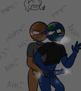 2boys anal_sex ass blushing circle_head cum male marth moaning non-human non-human_only one_eye_closed penis penis_in_ass spanish_text toony