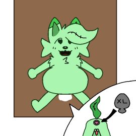 anal_plug anthro bodily_fluids buttplug cum cum_inside fur furniture genital_fluids goosebible green_body green_fur inflation male mynty_(mynty_paws) plug_(sex_toy) sex_toy solo table