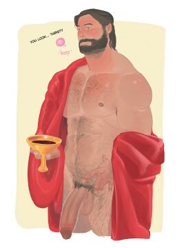 balls bara beard big_penis body_hair devince facial_hair flaccid male male_only muscles muscular penis solo solo_male yaoi