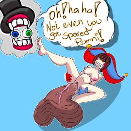 balls belly_bulge big_balls big_dick big_penis big_testicles black_cock black_dick breasts brown_hair caine_(the_amazing_digital_circus) caritxxx clown_girl cock_bigger_than_head english english_text female fluids glitch_productions male naked naked_female penis penis_in_pussy penis_inside_vagina pomni pomni_(tadc) pomni_(the_amazing_digital_circus) pussy saliva self_upload small_boobs small_tits tadc testicles the_amazing_digital_circus twitter twitter_link veiny_penis white_skin