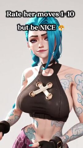 3d abs ai_generated animated big_breasts dancing jinx_(league_of_legends) league_of_legends music perfect_body tagme video