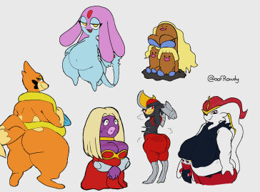 alolan_dugtrio alolan_form anthro ass bbw big_ass big_breasts big_butt bisharp blonde_hair blush breasts bunny_ears bunny_girl chubby chubby_anthro cinderace cleavage drawpile dugtrio fat_ass female floatzel furry jynx lagomorph lagomorph_humanoid large_ass large_stomach mesprit oofrowdy pokemon pokemon_(species) presenting presenting_hindquarters raboot shortstack stretching sweat sweatdrop sweating tail
