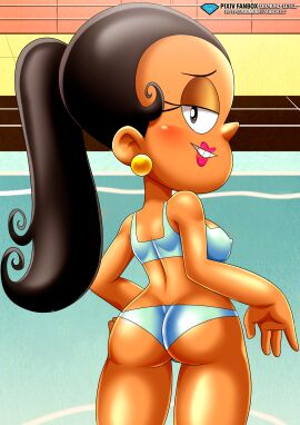 1girls ass bbmbbf blush bra breasts carlota_casagrande diamond_level female female_only lipstick looking_at_viewer nickelodeon palcomix pietros_secret_club pool solo teeth the_casagrandes the_loud_house underwear
