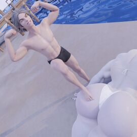 1boy 1girls 3d 3d_(artwork) alcina_dimitrescu ass ass_focus beach big_ass big_butt bikini black_nails buff capcom defeat defeated different_angle face_down faint fainted female huge_ass huge_butt knocked_out lying lying_down lying_on_stomach male muscles muscular muscular_female on_front on_stomach resident_evil resident_evil_8:_village showing_off stepping_on_female swimsuit tagme unconscious unconscious_female victory white_body white_skin xemnasxd