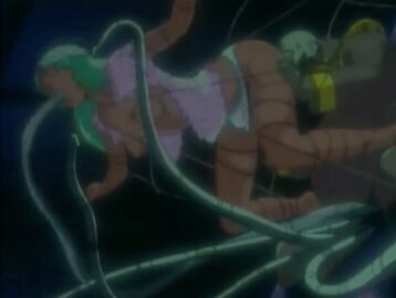 1990s_(style) 1993 1boy 1girls alecto_(urotsukidouji) animated ass bald blue_eyes breasts breasts_out caesar_(urotsukidouji) cunnilingus cyborg dark-skinned_female dark_skin double_chin epaulettes fat_male father_and_daughter fellatio female green_hair huge_ass lifting_person long_hair lowres male medium_breasts military_uniform nightgown oral panties retro_artstyle tagme tentacle thick_thighs thighs torn_clothes underwear urotsukidouji wheelchair white_panties