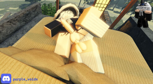 2boys 3d anal anal_sex balls ballsack bed brown_hair bush cat_boy cat_ears catboy discord_(app) discord_logo discord_username femboy gay island male purple_voidx reference_image roblox roblox_avatar robloxian self_upload sex tagme thighhighs white_hair
